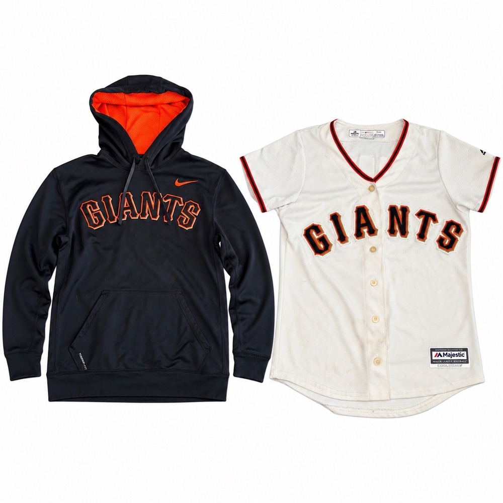 San Francisco Giants Hunter Pence Majestic Jersey & Nike Hoodie Bundle Womens S